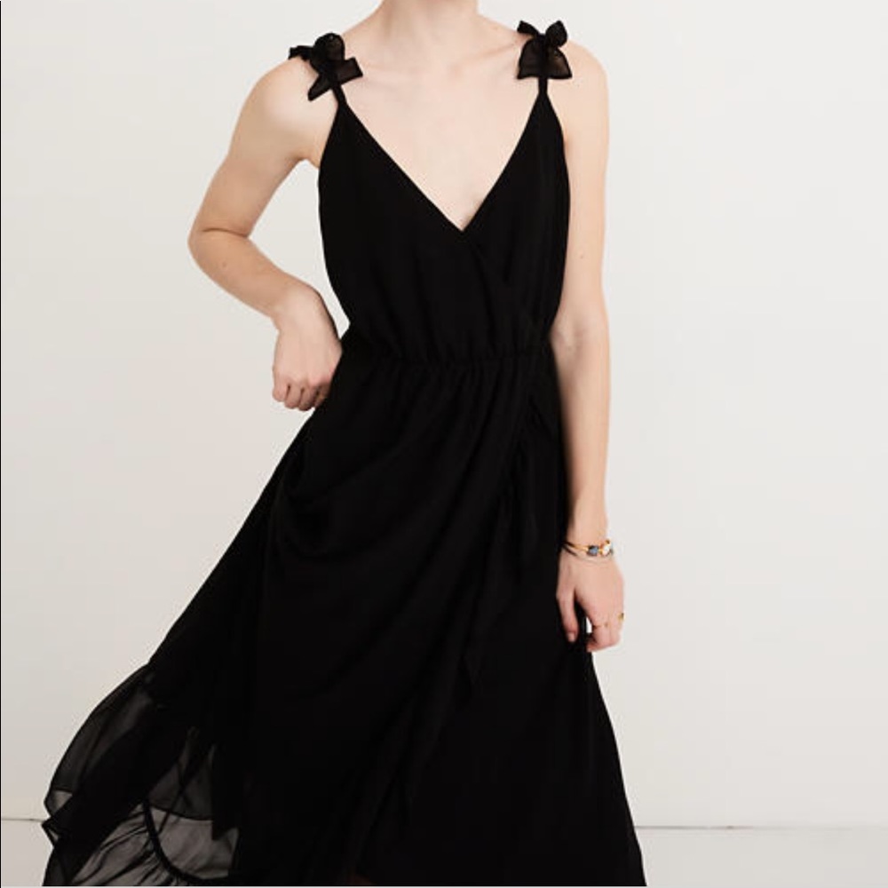 MADEWELL RUFFLE-STRAP DRESS